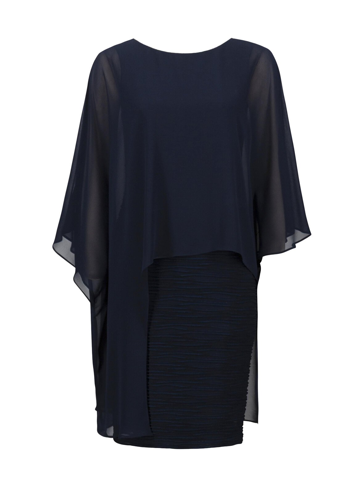 Cascade Sheath Chiffon Poncho -mekko