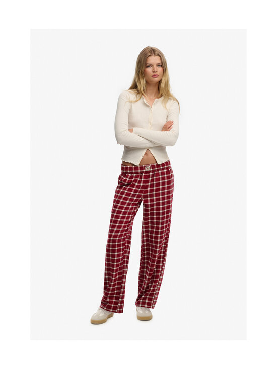 Superdry - Püksid Cotton Check Elastic - KRV BURGUNDY CHECK | Stockmann - photo 2