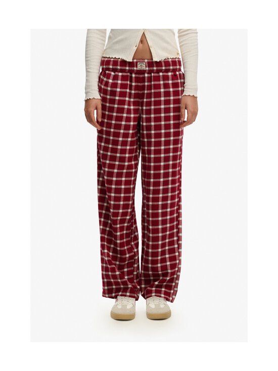 Superdry - Püksid Cotton Check Elastic - KRV BURGUNDY CHECK | Stockmann - photo 5