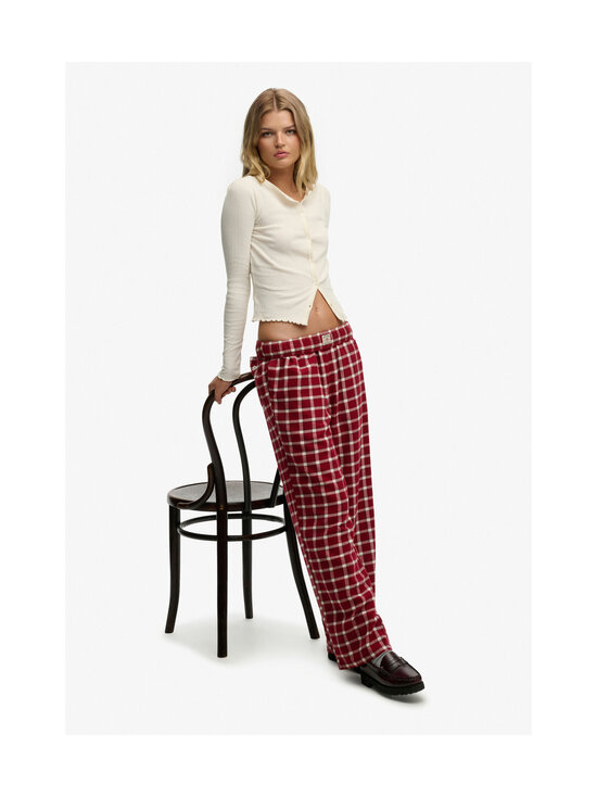 Superdry - Püksid Cotton Check Elastic - KRV BURGUNDY CHECK | Stockmann - photo 9