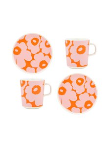 Marimekko - Unikko-aamiaissetti 4 kpl - WHITE, PINK, ORANGE | Stockmann