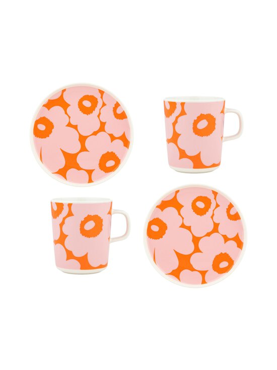 Marimekko - Unikko-aamiaissetti 4 kpl - WHITE, PINK, ORANGE | Stockmann - photo 1