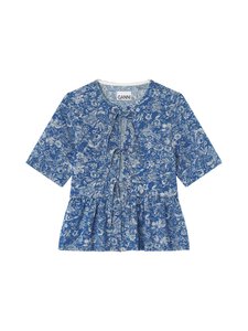 Ganni - Tapestry Denim Peplum -farkkupusero - 566 MID BLUE STONE | Stockmann