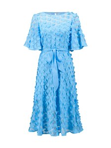 Joseph Ribkoff - Embroidered Chiffon Fit And Flare 3D -mekko - 4373 SKY BLUE | Stockmann