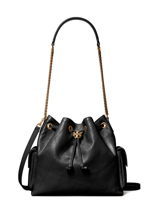 Tory Burch - Charlie Quilted Drawstring Shoulder -nahkalaukku - BLACK | Stockmann - photo 1