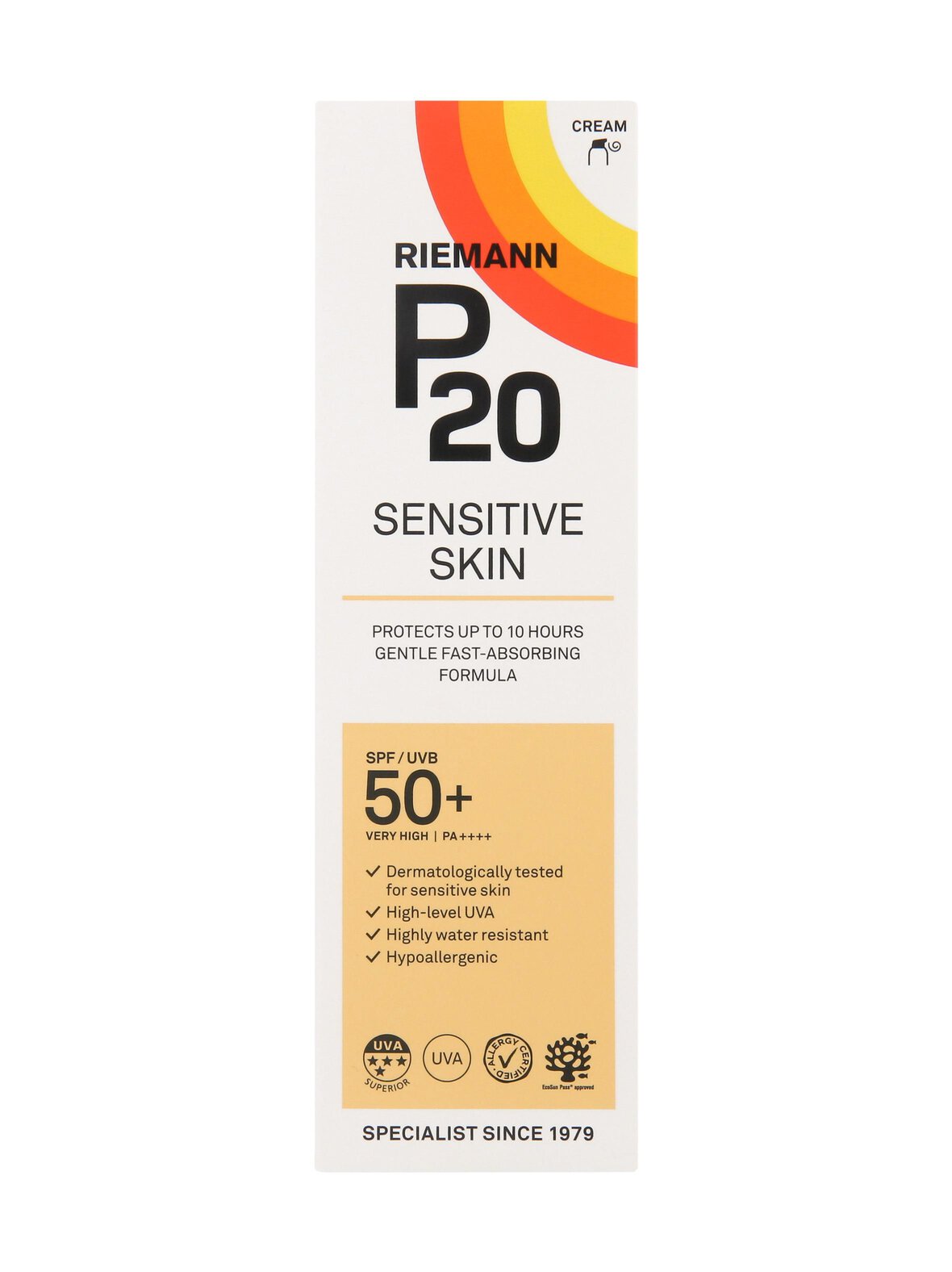 P20 Sensitive skin spf 50+ cream -aurinkosuojavoide vartalolle 100 g