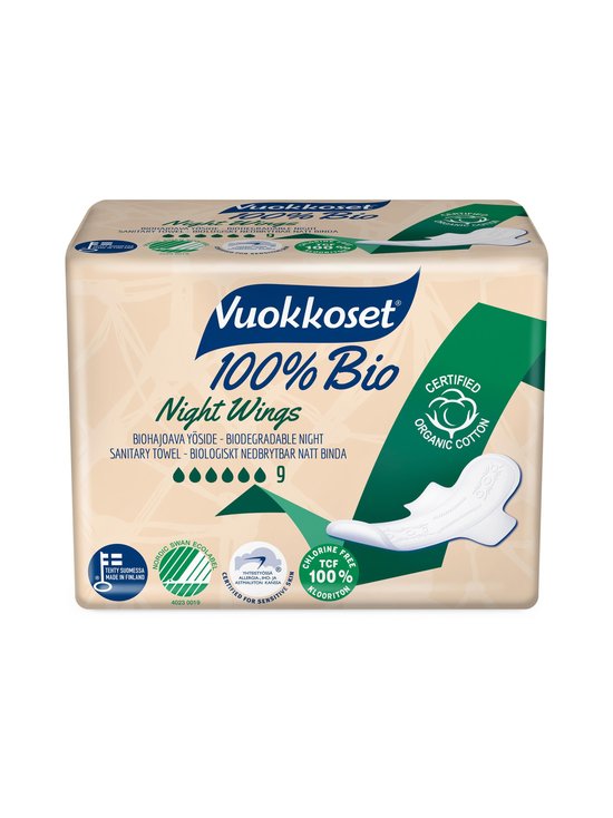 100 % Bio Night Wings -yöside 9 kpl