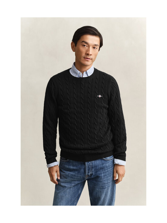 GANT - Cotton Cable C-neck -neule - 5 BLACK | Stockmann - photo 2