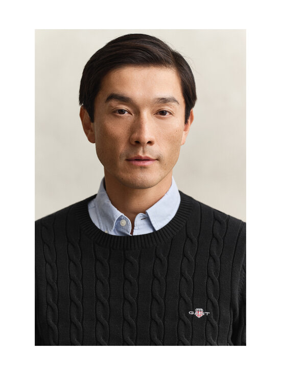 GANT - Cotton Cable C-neck -neule - 5 BLACK | Stockmann - photo 4