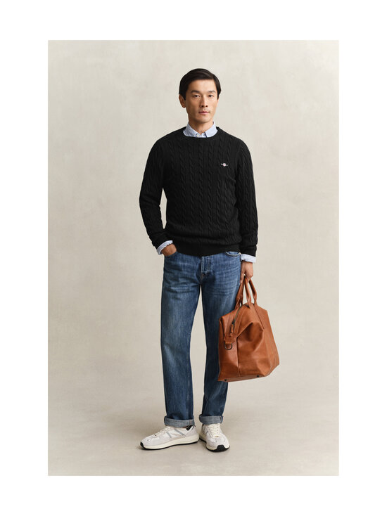 GANT - Cotton Cable C-neck -neule - 5 BLACK | Stockmann - photo 5