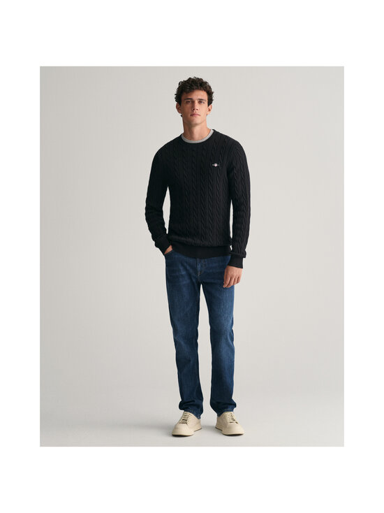 GANT - Cotton Cable C-neck -neule - 5 BLACK | Stockmann - photo 6