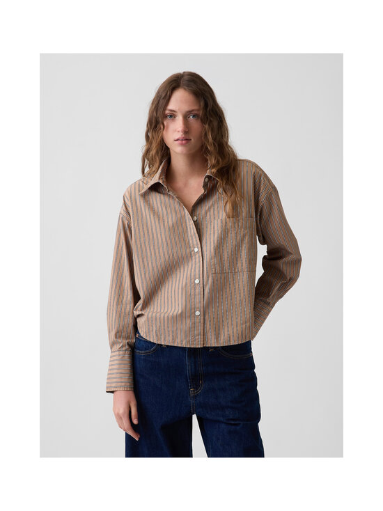 GAP - Swing Crop poplīna krekls - CAMEL STRIPE | Stockmann - photo 3