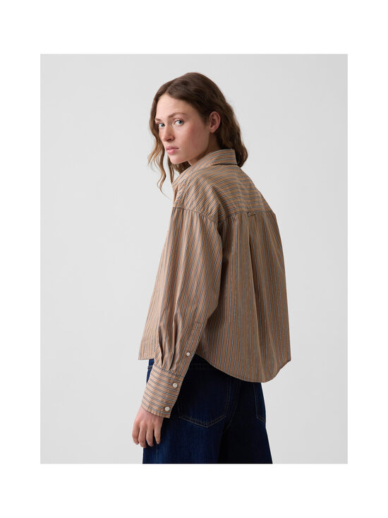 GAP - Swing Crop poplīna krekls - CAMEL STRIPE | Stockmann - photo 4