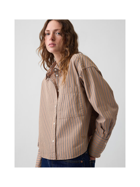 GAP - Swing Crop poplīna krekls - CAMEL STRIPE | Stockmann - photo 5