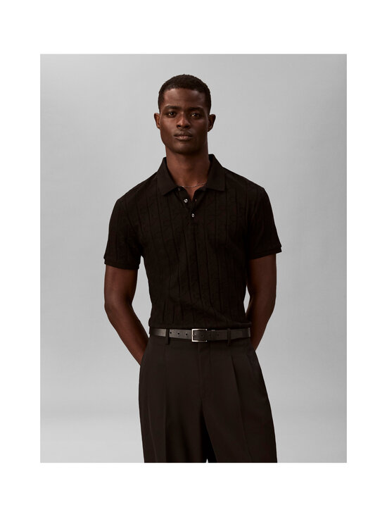Calvin Klein Menswear - Polosärk Mercerized Emblem Jacquard - UB1 BLACK | Stockmann - photo 2