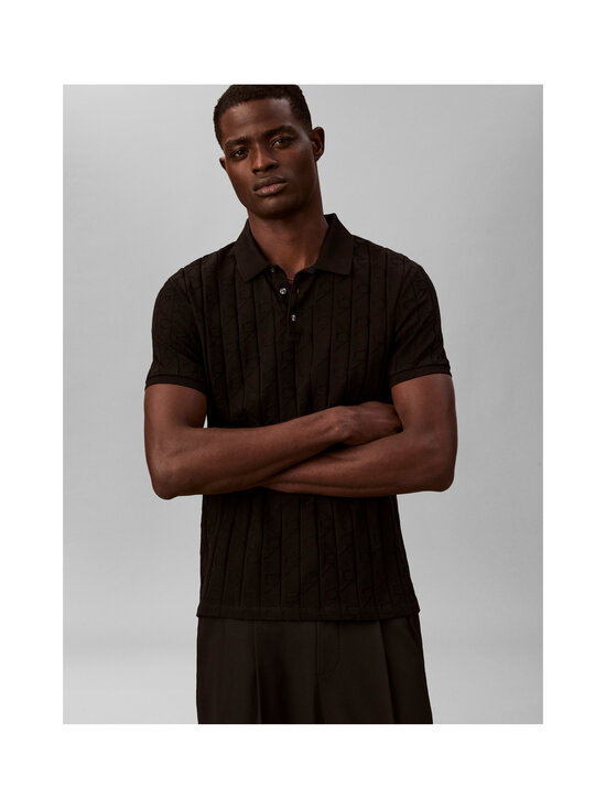 Calvin Klein Menswear - Polosärk Mercerized Emblem Jacquard - UB1 BLACK | Stockmann - photo 5