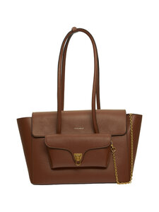 Coccinelle - Double Beat Grained Leather -käsilaukku - W11 COGNAC | Stockmann
