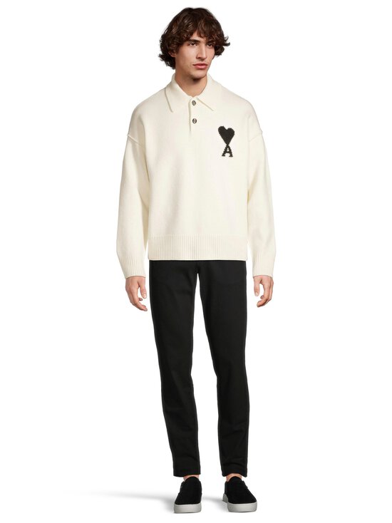 Ami - Polo Ami De Coeur -neulepaita - 151 : ECRU/NOIR | Stockmann - photo 2