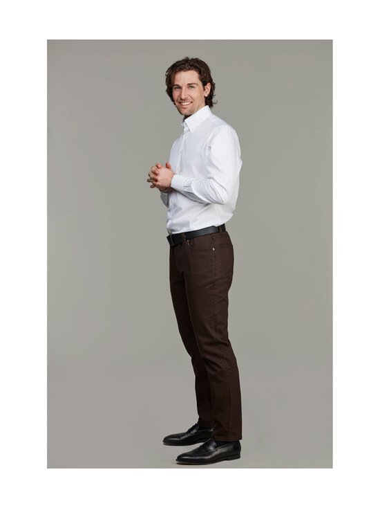 HANSEN&JACOB - Silk Touch Okado -viisitaskuhousut - 68 DARK BROWN | Stockmann - photo 3