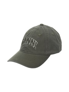 Ganni - Washed Canvas Emb -lippalakki - 861 KALAMATA | Stockmann