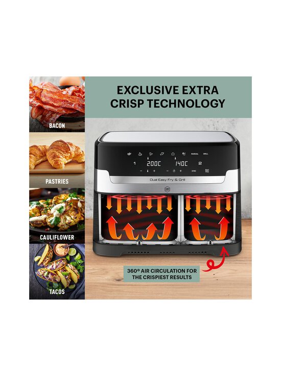 Obh Nordica - Dual Easy Fry & Grill Air Fryer -kiertoilmakeitin, 8.3L - STEEL - photo 10 Obh Nordica - Dual Easy Fry & Grill Air Fryer -kiertoilmakeitin, 8.3L - STEEL | Stockmann - photo 10