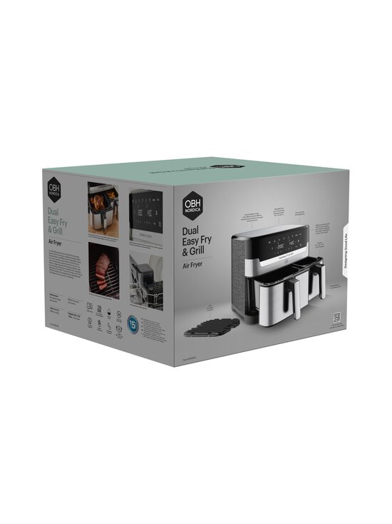 Obh Nordica - Dual Easy Fry & Grill Air Fryer -kiertoilmakeitin, 8.3L - STEEL - photo 2 Obh Nordica - Dual Easy Fry & Grill Air Fryer -kiertoilmakeitin, 8.3L - STEEL | Stockmann - photo 2