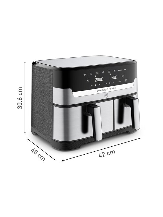Obh Nordica - Dual Easy Fry & Grill Air Fryer -kiertoilmakeitin, 8.3L - STEEL - photo 3 Obh Nordica - Dual Easy Fry & Grill Air Fryer -kiertoilmakeitin, 8.3L - STEEL | Stockmann - photo 3