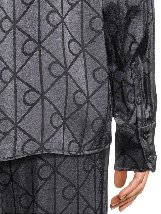 Calvin Klein Underwear - Pidžaamapluus Relaxed All Over Print - ZN1 19519 GIGA SATIN SHINE EMBLEM+BLACK | Stockmann - photo 6