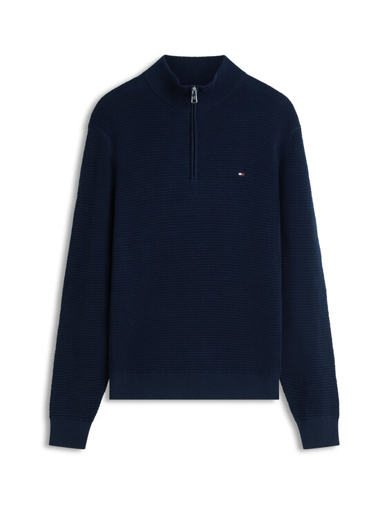 Tommy Hilfiger - Seasonal Structure Zip Mock -neule - DW5 DESERT SKY | Stockmann - photo 1
