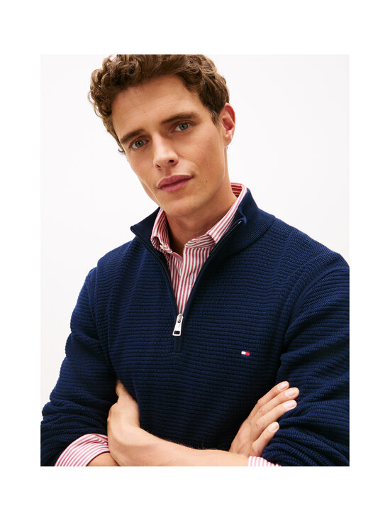 Tommy Hilfiger - Seasonal Structure Zip Mock -neule - DW5 DESERT SKY | Stockmann - photo 4