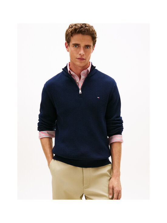 Tommy Hilfiger - Seasonal Structure Zip Mock -neule - DW5 DESERT SKY | Stockmann - photo 5