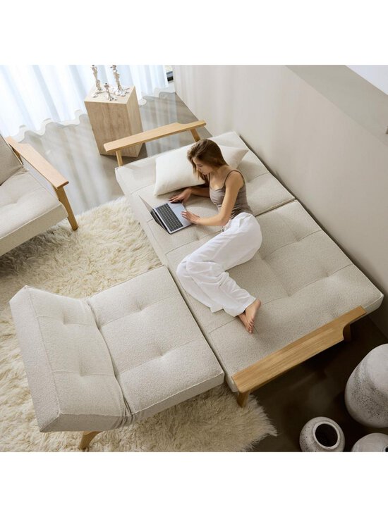 Innovation Living - Splitback Frej -vuodesohva Taura-kangas 357 luonnonvalkoinen / tammi - BEIGE | Stockmann - photo 11