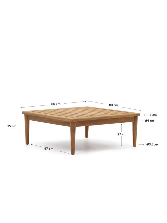 Kave Home - Portitxol-sohvapöytä tiikki 80 x 80 cm - BEIGE | Stockmann - photo 9