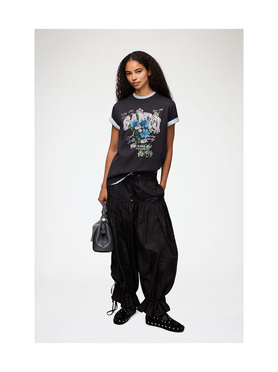 Ganni - Basic Relaxed Flower Print t-paita - NULL PHANTOM | Stockmann - photo 4