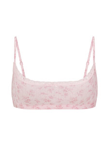 SKIMS - Lightweight Cotton Pointelle Scoop Bralette -rintaliivitoppi - BLOOM DAINTY FLORAL | Stockmann