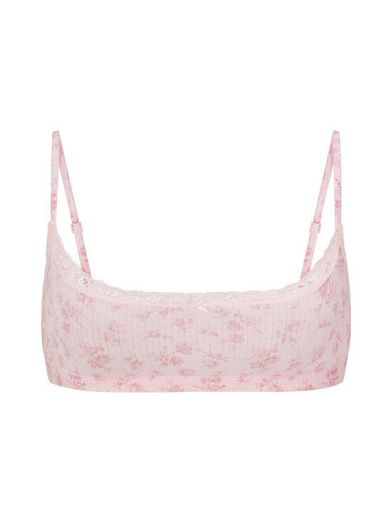SKIMS - Lightweight Cotton Pointelle Scoop Bralette -rintaliivitoppi - BLOOM DAINTY FLORAL | Stockmann - photo 1