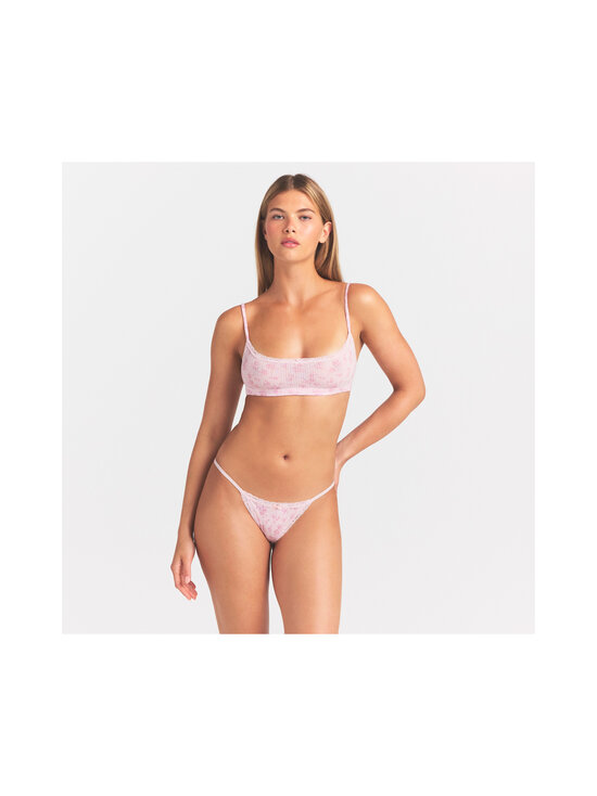 SKIMS - Lightweight Cotton Pointelle Scoop Bralette -rintaliivitoppi - BLOOM DAINTY FLORAL | Stockmann - photo 4