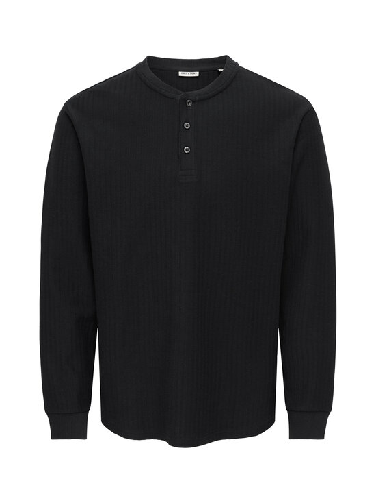 Only & Sons - Särk OnsEddy Herringbone Henley - BLACK | Stockmann - photo 1