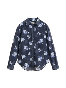 GANT - Kokvilnas-zīda kreklblūze - 433 EVENING BLUE | Stockmann