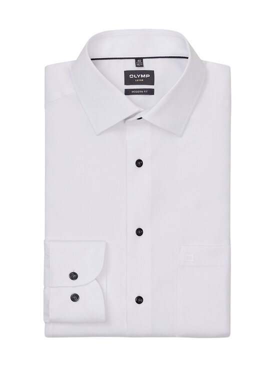 Olymp - Modern Fit Contrast Button -kauluspaita - 00 WHITE | Stockmann - photo 1