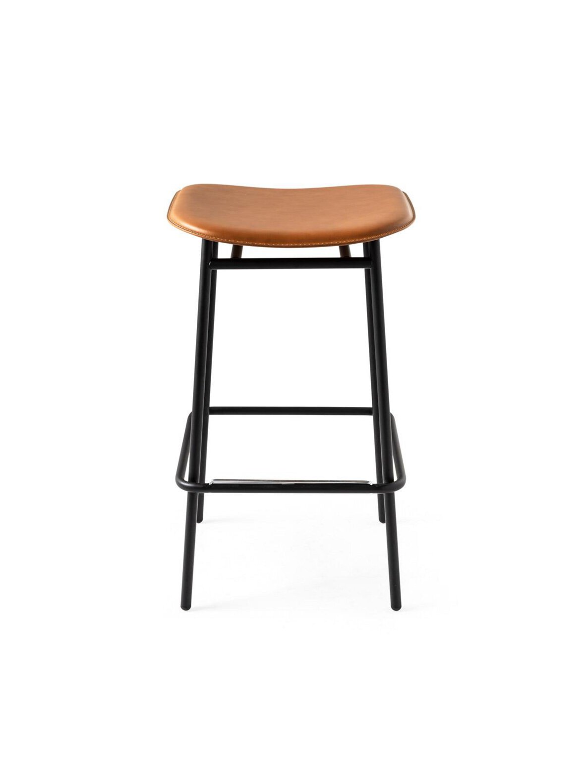 Fifties-baarijakkara konjakinruskea nahka/mattamusta k 68 cm