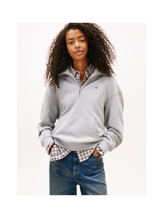 Tommy Jeans - Quarter Zip -huppari - Q13 MID GREY HTR | Stockmann - photo 4