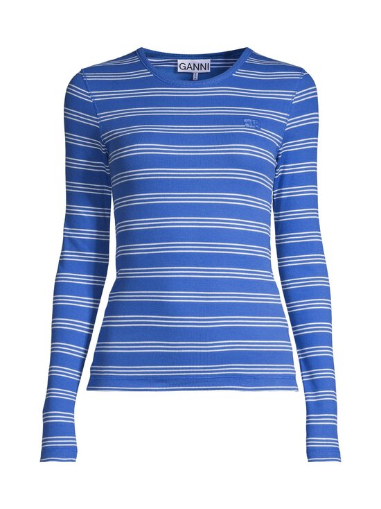 Ganni - Soft Rib Stripe -trikoopaita - ZWF NOUVEAN NAVY | Stockmann - photo 1