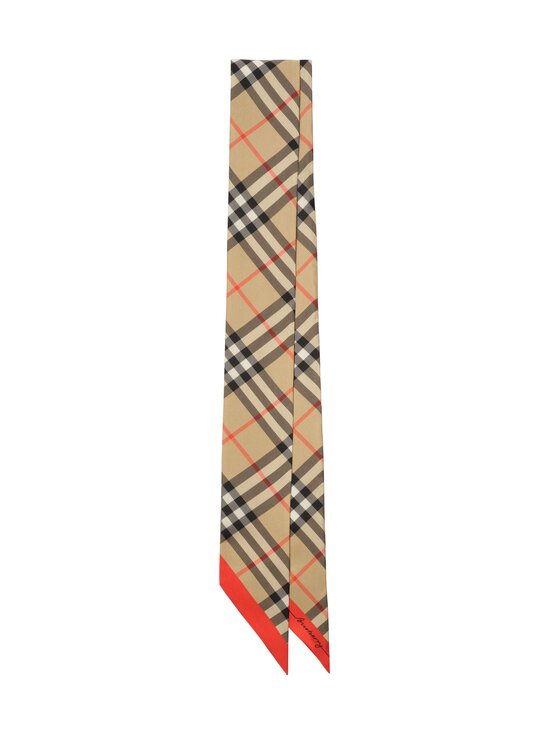 Burberry - Check Silk -silkkihuivi - B9719 SAND/OXBLOOD | Stockmann - photo 1