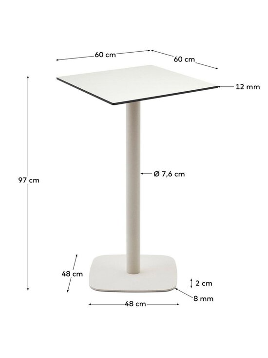 Kave Home - Dina-baaripöytä valkoinen / valkoinen 60 x 60 cm - WHITE | Stockmann - photo 5