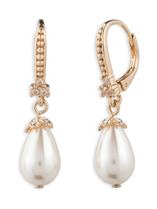 Marchesa - Crown of Pearls Threader -helmikorvakorut - GLD/WHITE | Stockmann