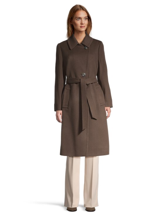 SAND Copenhagen - Clareta Belt Midi -villakangastakki - 294 DARK BROWN | Stockmann - photo 4