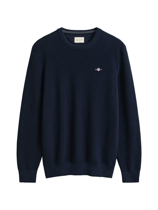 GANT - Puuvillane kudum Micro Textured C-Neck - 433 EVENING BLUE | Stockmann - photo 1