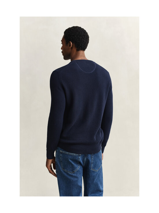 GANT - Puuvillane kudum Micro Textured C-Neck - 433 EVENING BLUE | Stockmann - photo 3