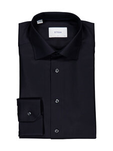 Eton - Semi Solid King Twill Slim -kauluspaita - BLACK | Stockmann